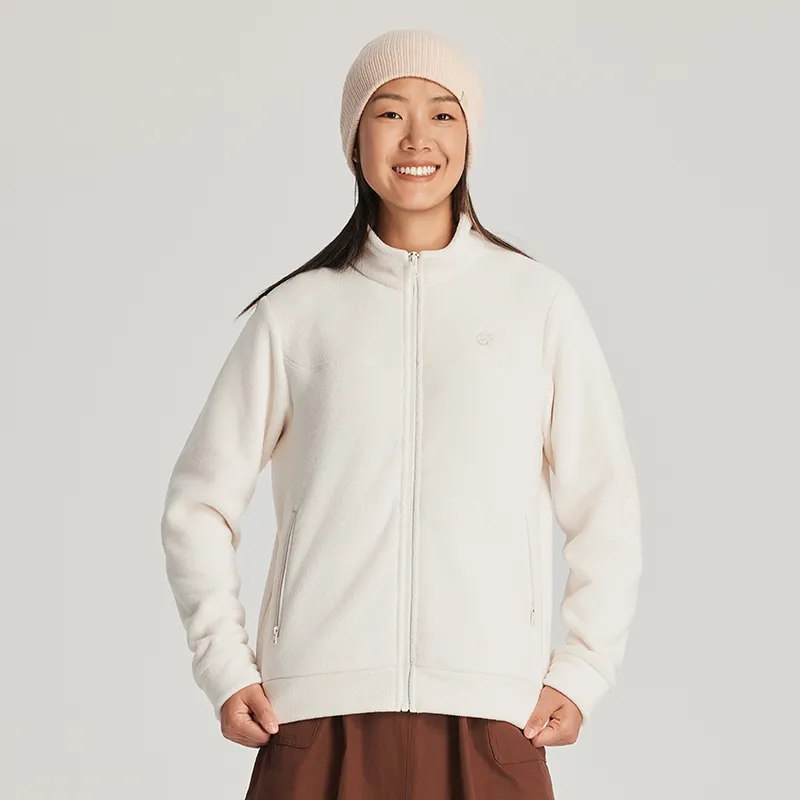 Tectop Velvet-feel Coat Women's Fragrant Moon White-4