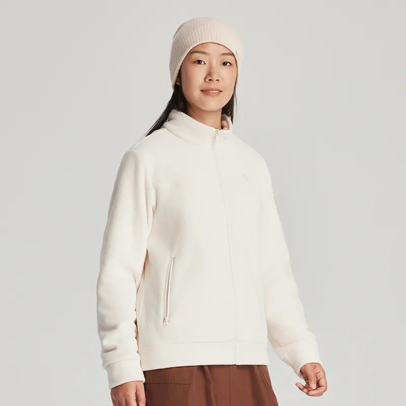 Tectop Velvet-feel Coat Women's Fragrant Moon White-5