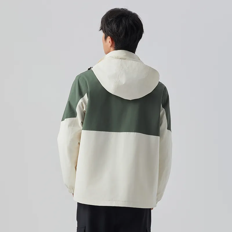 Tectop Windbreaker Jacket Unisex Fuyue White/Gray Lake Green-1