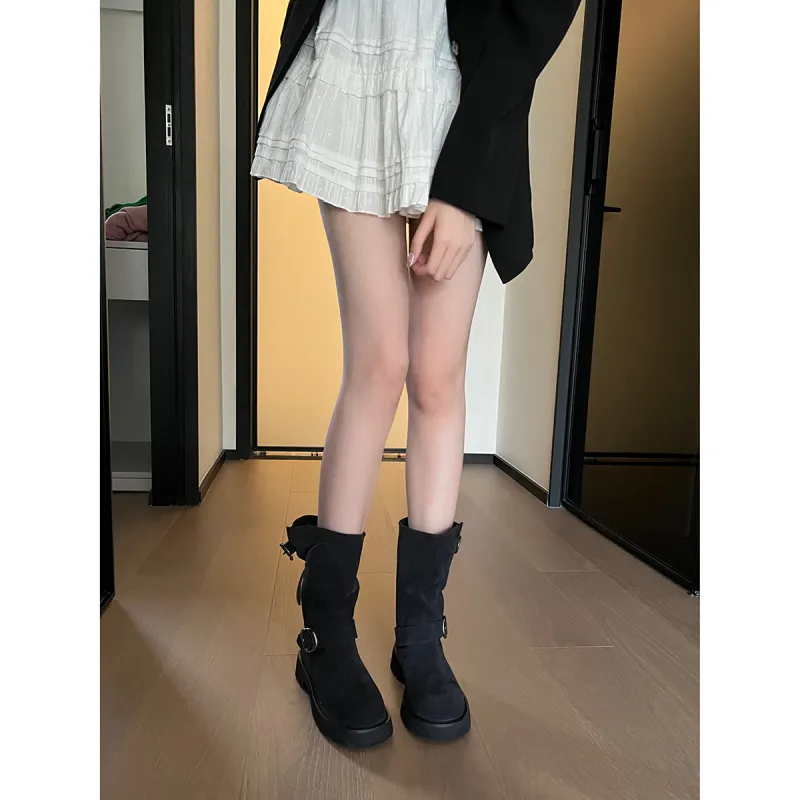 Uncle's House Ankle Boots 4cm Women's Black-4