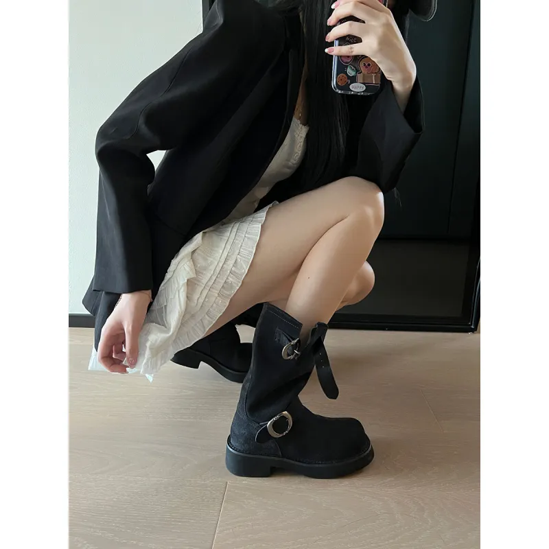 Uncle's House Ankle Boots 4cm Women's Black-3