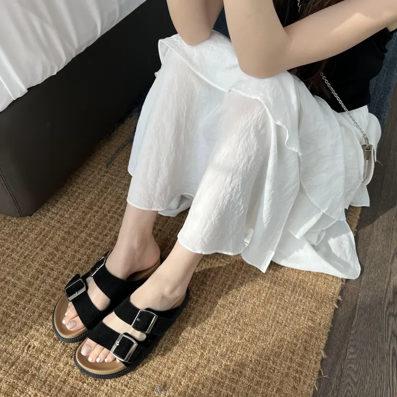 Uncle's House Rubber Sole Slip Resistant Abrasion Resistant Slide Slippers Women's-2