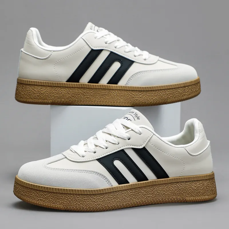 FIRS Low Top Skateboard Shoes Men's White Black-3