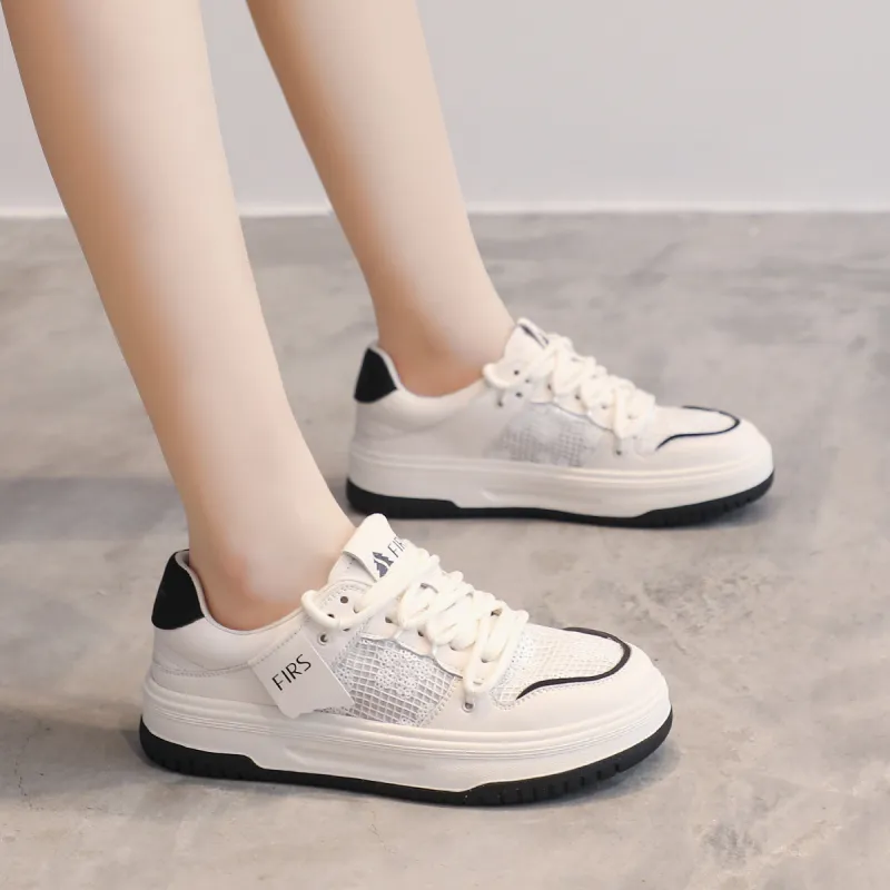 FIRS Skateboard Shoes Women's Low Top Beige Black/Beige Purple-3