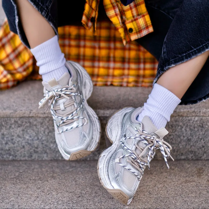 Stateof Stars Shock Absorbing, Non Slip, Wear Resistant, Breathable And Lightweight Low Top Chunky Sneakers Unisex-12