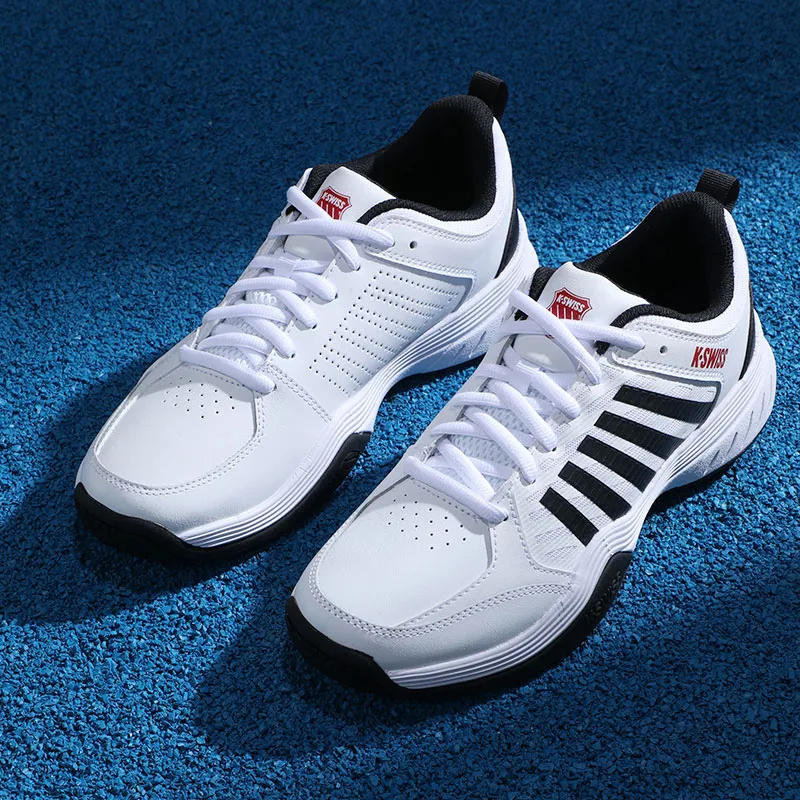 KSWISS Abrasion Resistant Low Top Tennis Shoes Men's White Black-3