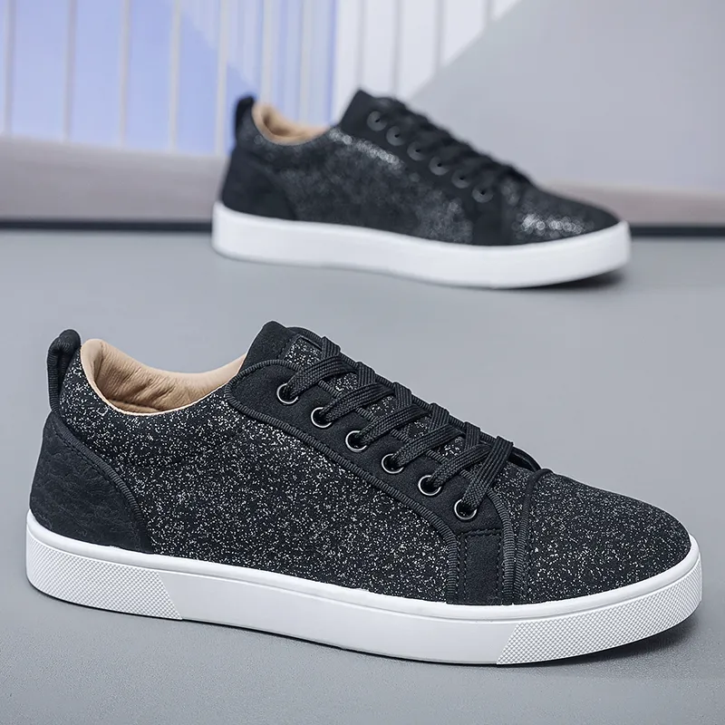 VANSSI Coverage Anti Slip And Wear Resistant Lightweight Breathable Low Top Skateboard Shoes Men's Black White-3