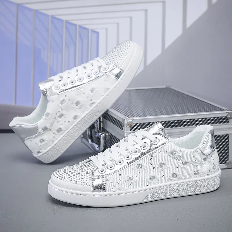 VANSSI Coverage Anti Slip And Wear Resistant Lightweight Breathable Low Top Skateboard Shoes Men's White-2