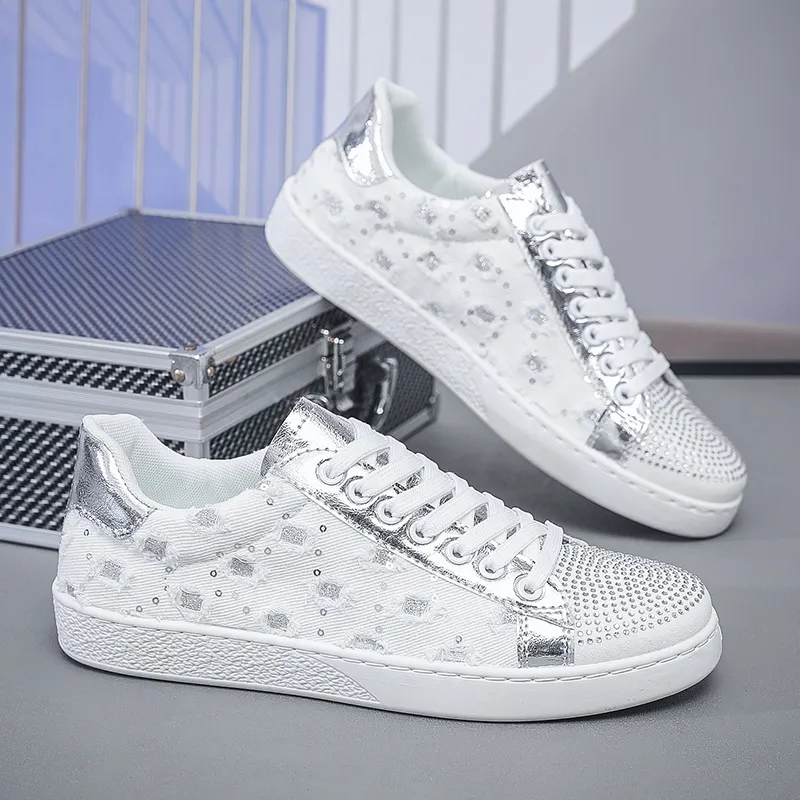 VANSSI Coverage Anti Slip And Wear Resistant Lightweight Breathable Low Top Skateboard Shoes Men's White-4
