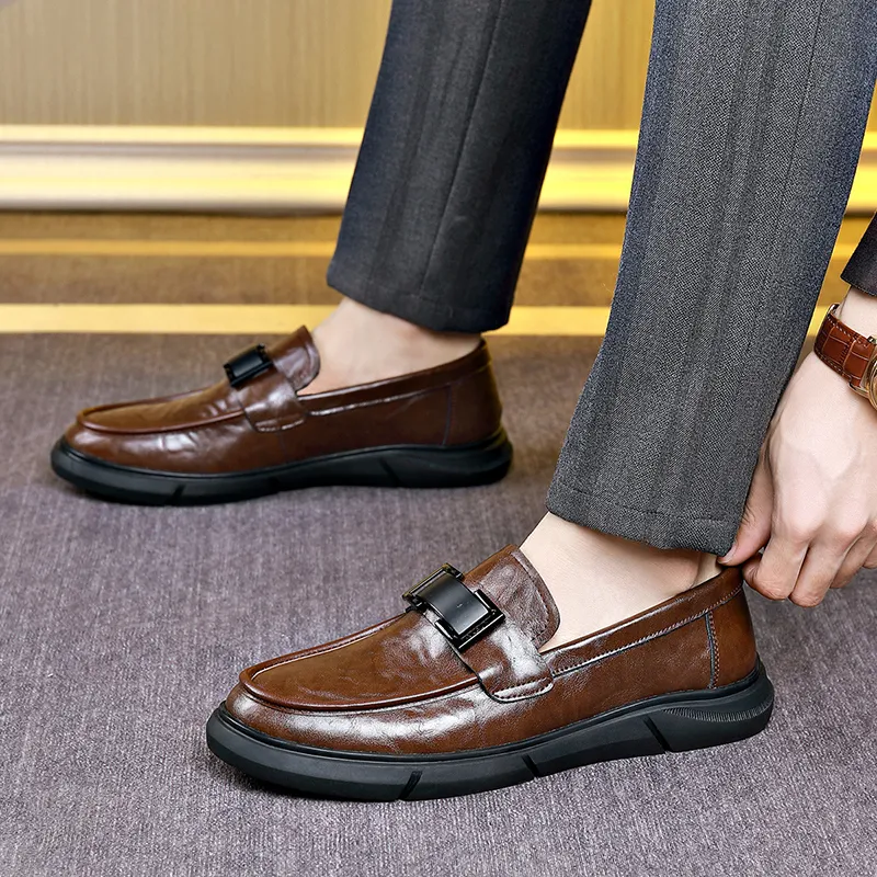 VANSSI Loafers Men Low Top Black/Brown-2