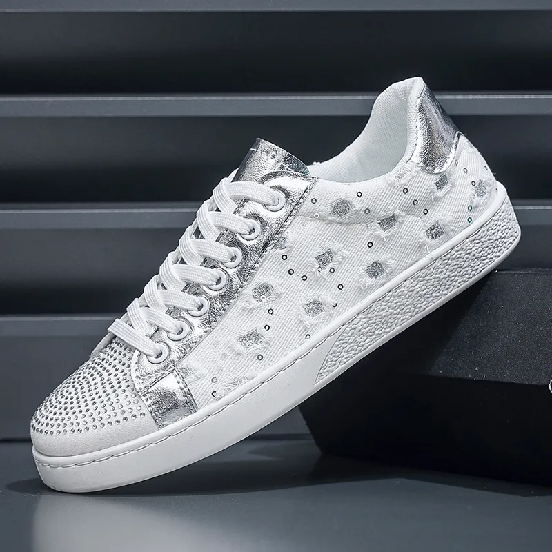 VANSSI Coverage Anti Slip And Wear Resistant Lightweight Breathable Low Top Skateboard Shoes Men's White-1
