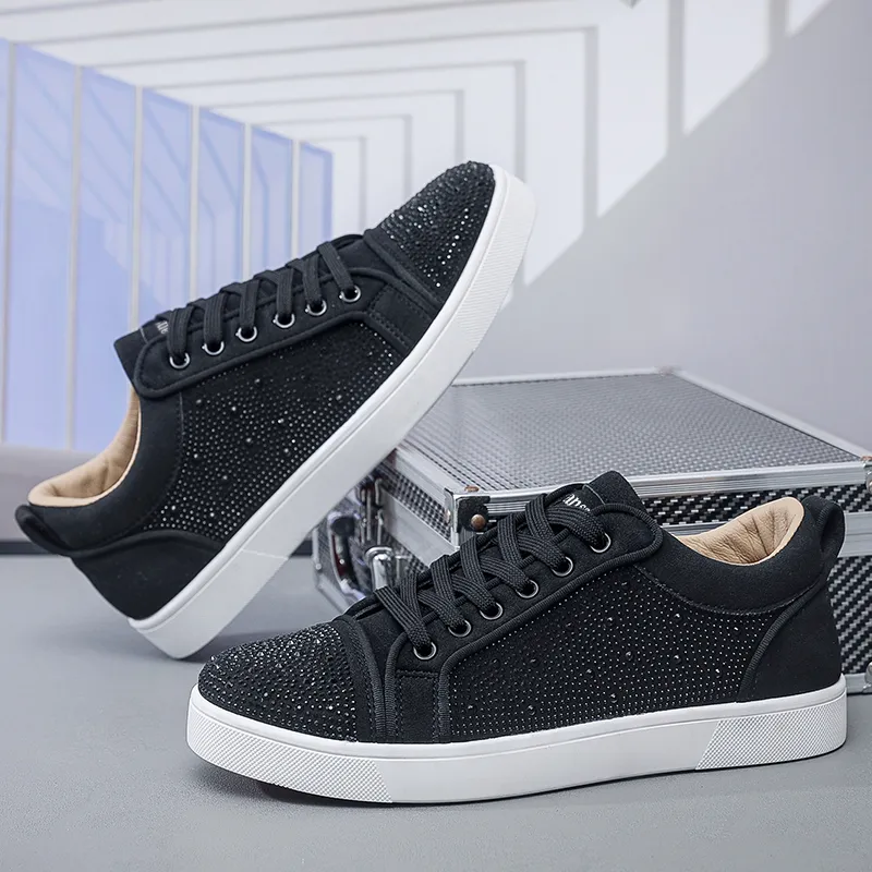 VANSSI Coverage Anti-Slip And Wear-Resistant Lightweight Breathable Low-Top Skateboard Shoes Men's Black White-3