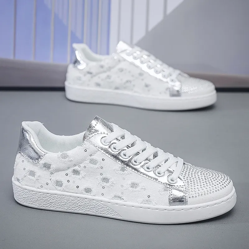 VANSSI Coverage Anti Slip And Wear Resistant Lightweight Breathable Low Top Skateboard Shoes Men's White-3