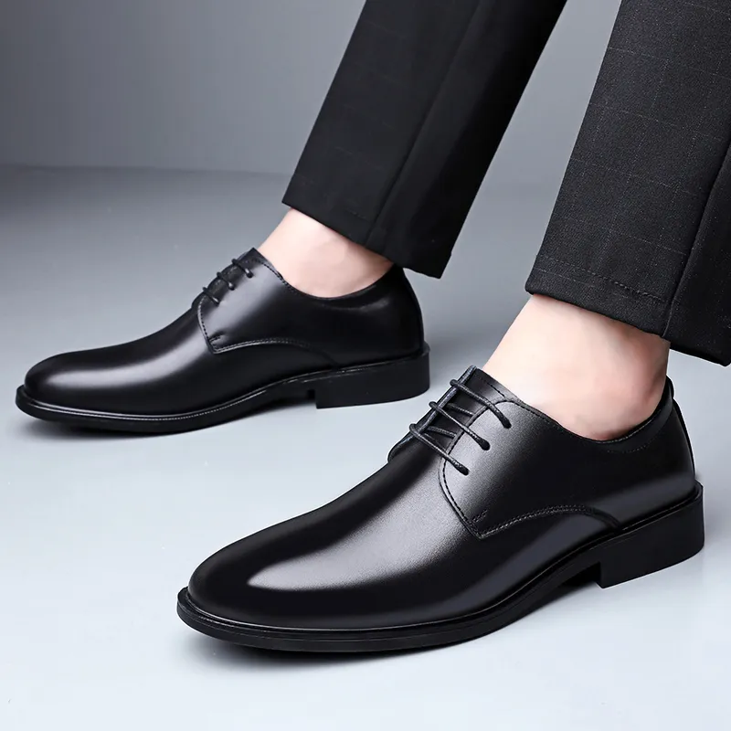 VANSSI Dress Shoes Men Low Top Black-1