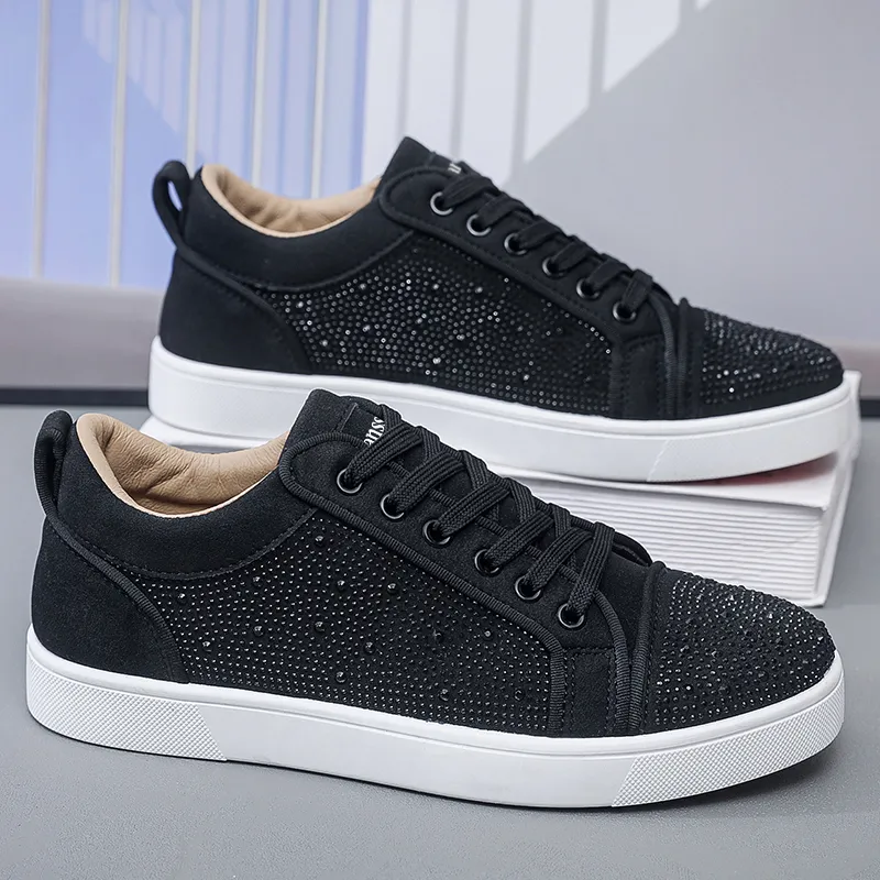 VANSSI Coverage Anti-Slip And Wear-Resistant Lightweight Breathable Low-Top Skateboard Shoes Men's Black White-2