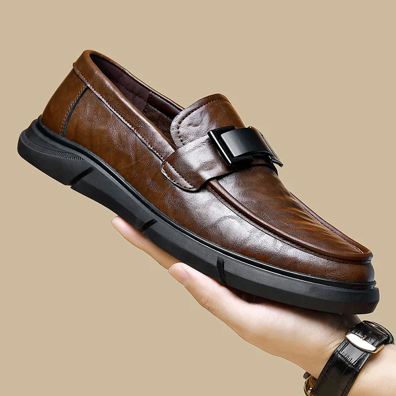 VANSSI Loafers Men Low Top Black/Brown-1