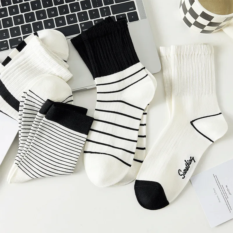 AUGUST Mid-Calf Socks Women's 4 Pack Mix And Match-5