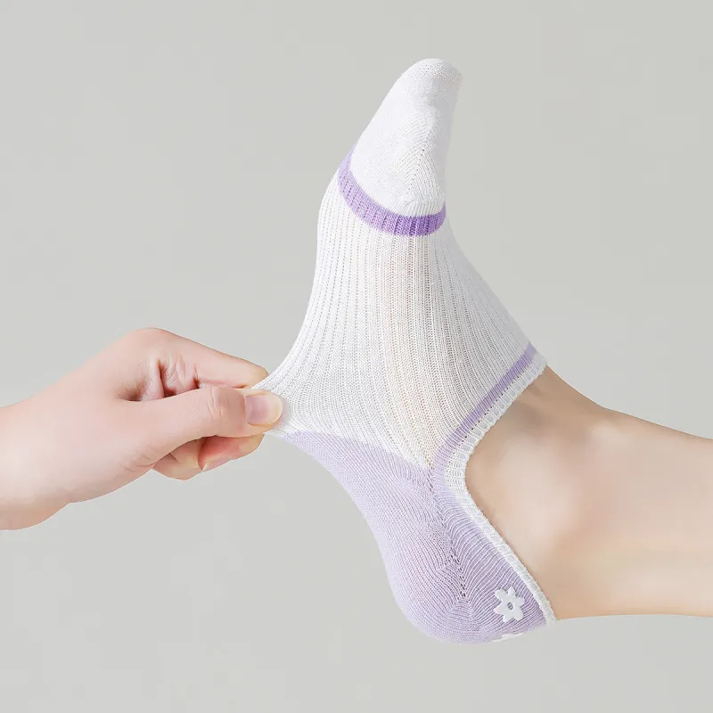 AUGUST No Show Socks Women's 5 Pack Mixed Color-5