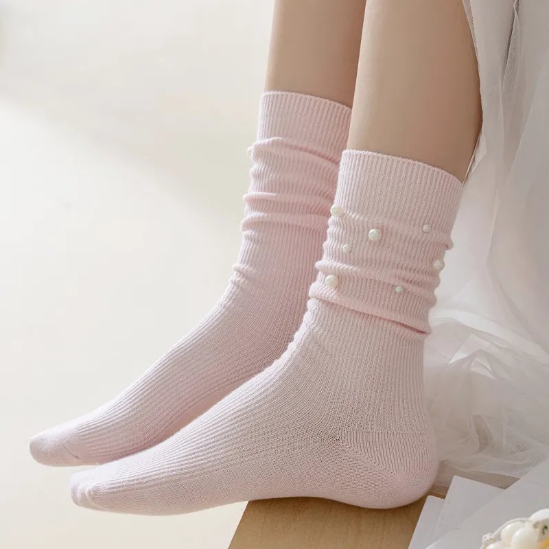AUGUST Mid Calf Socks Women's 5 Pack Mixed Color-1