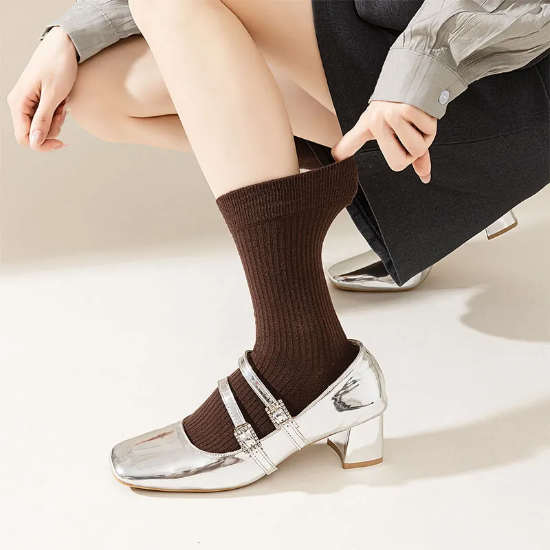AUGUST Mid Calf Socks Women's 6 Pack Mix And Match-4