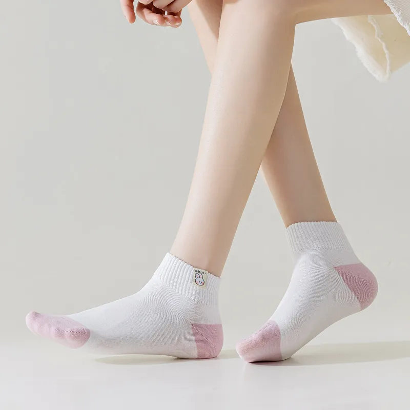 AUGUST Ankle Socks Women's 5 Pack Mixed Color-4