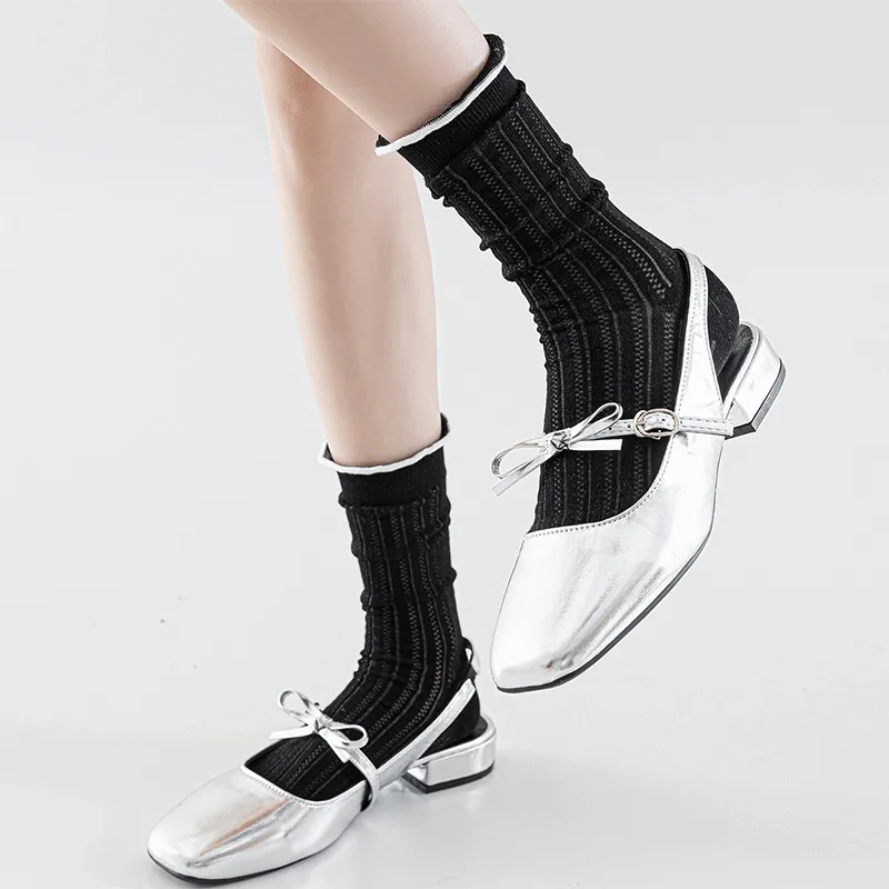 AUGUST Mid-Calf Socks Women's 5 Pack Mixed Color-2