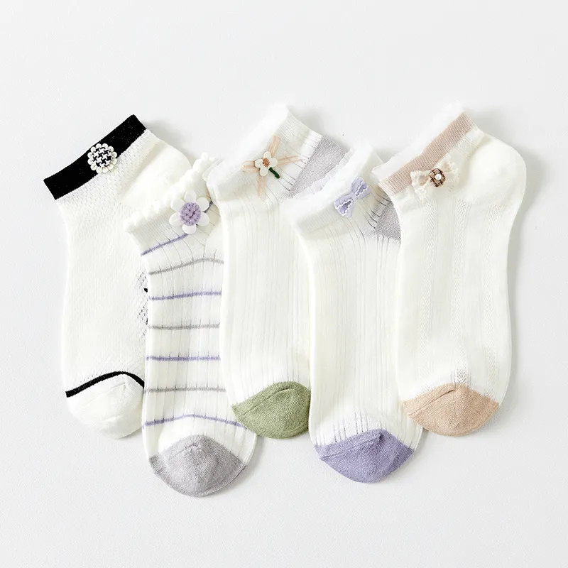 AUGUST Ankle Socks Women's 5 Pack Mixed Color-5