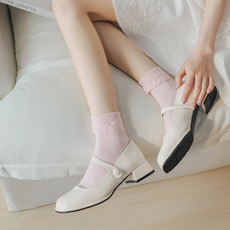 AUGUST Mid Calf Socks Women's 4 Pack Mixed Color-1