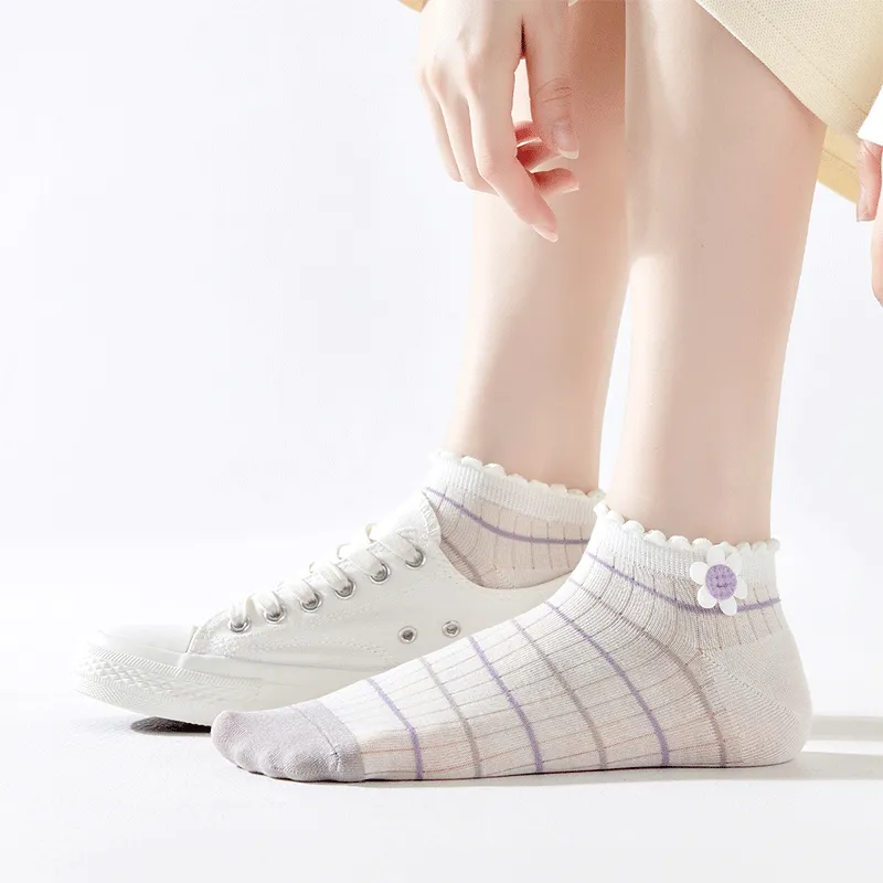 AUGUST Ankle Socks Women's 5 Pack Mixed Color-4