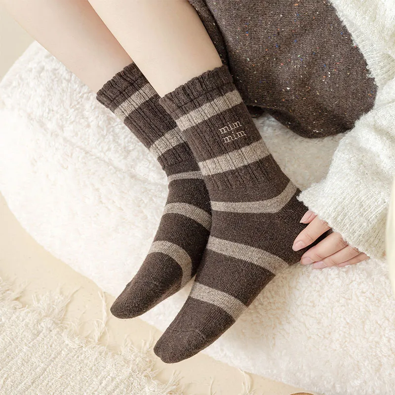 AUGUST Mid Calf Socks Women's 5 Pack Mixed Color-3