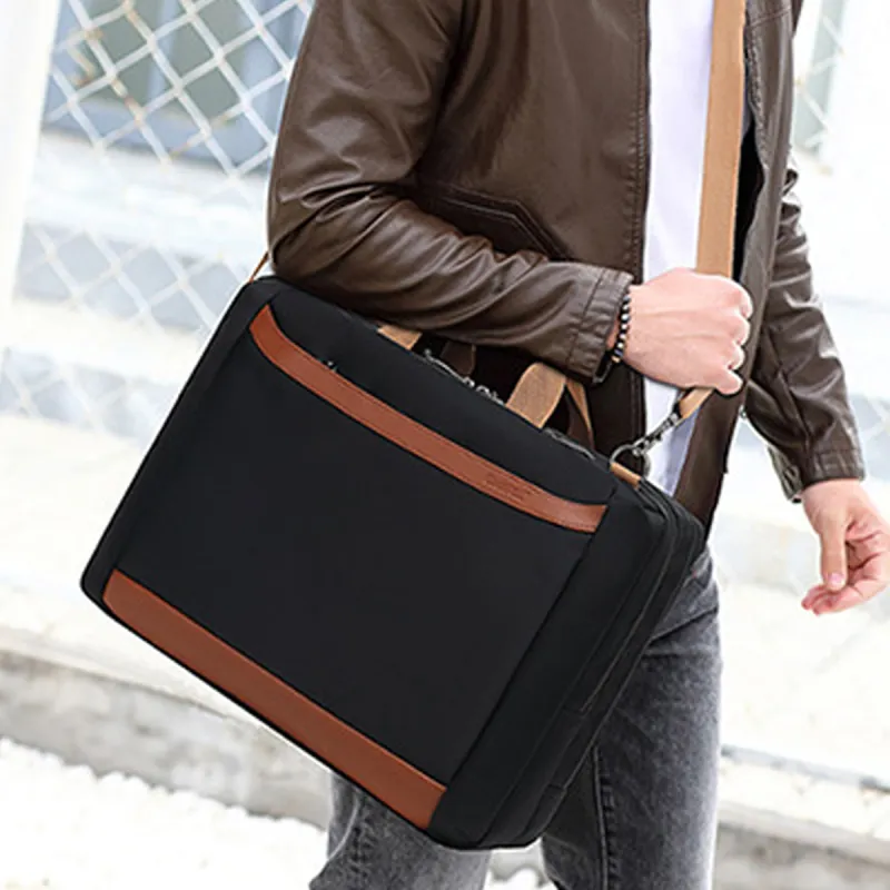 COOLBELL Polyester Briefcase, Shoulder Bag Men's Black-4
