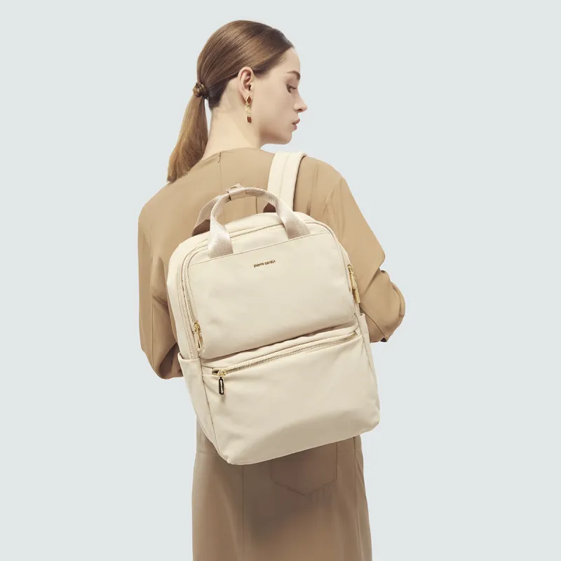 PIERRE CARDIN Fabric Backpack Women's Apricot-4