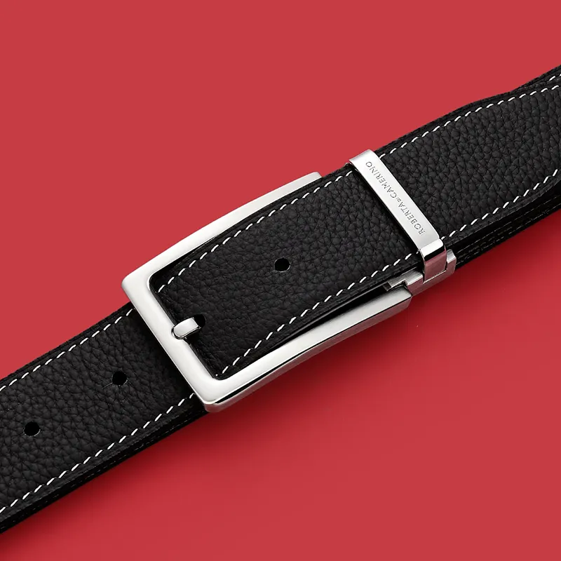 ROBERTA DI CAMERINO Top Grain Cow Leather Belts Men's 3.4cm-3
