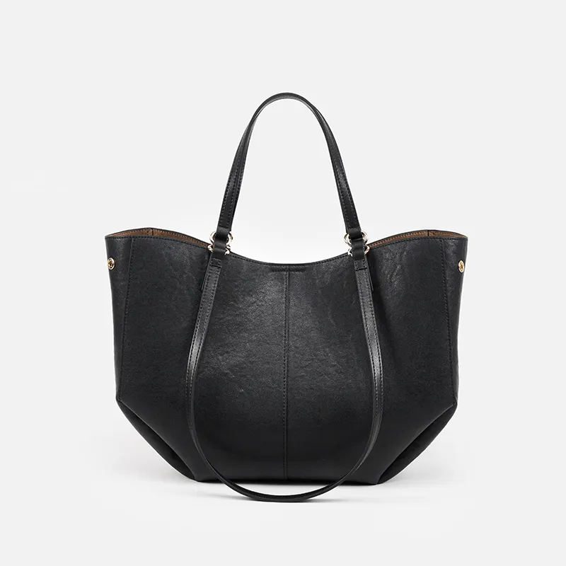 PIERRE CARDIN Split Cow Leather Tote Handbag, Shoulder Bag Regular Women's Black-4