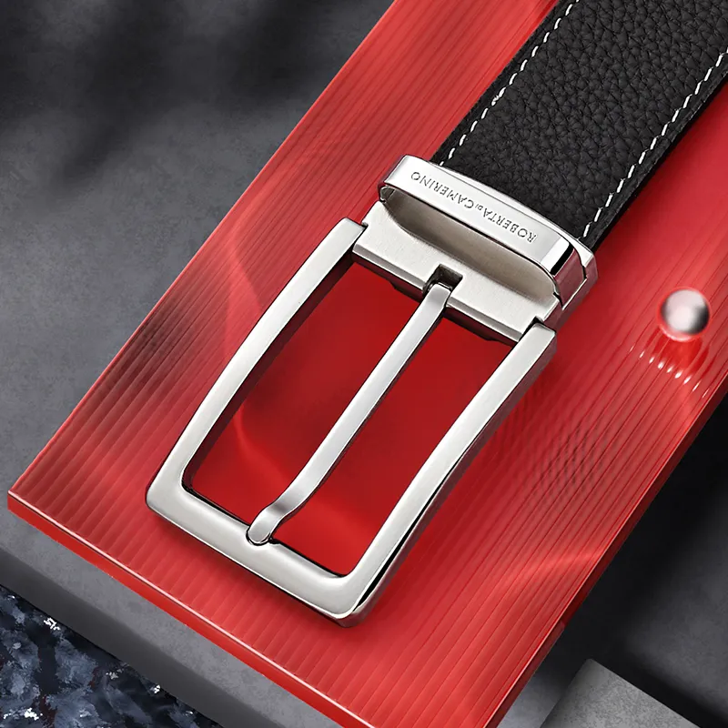 ROBERTA DI CAMERINO Top Grain Cow Leather Belts Men's 3.4cm-2