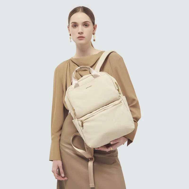 PIERRE CARDIN Fabric Backpack Women's Apricot-2