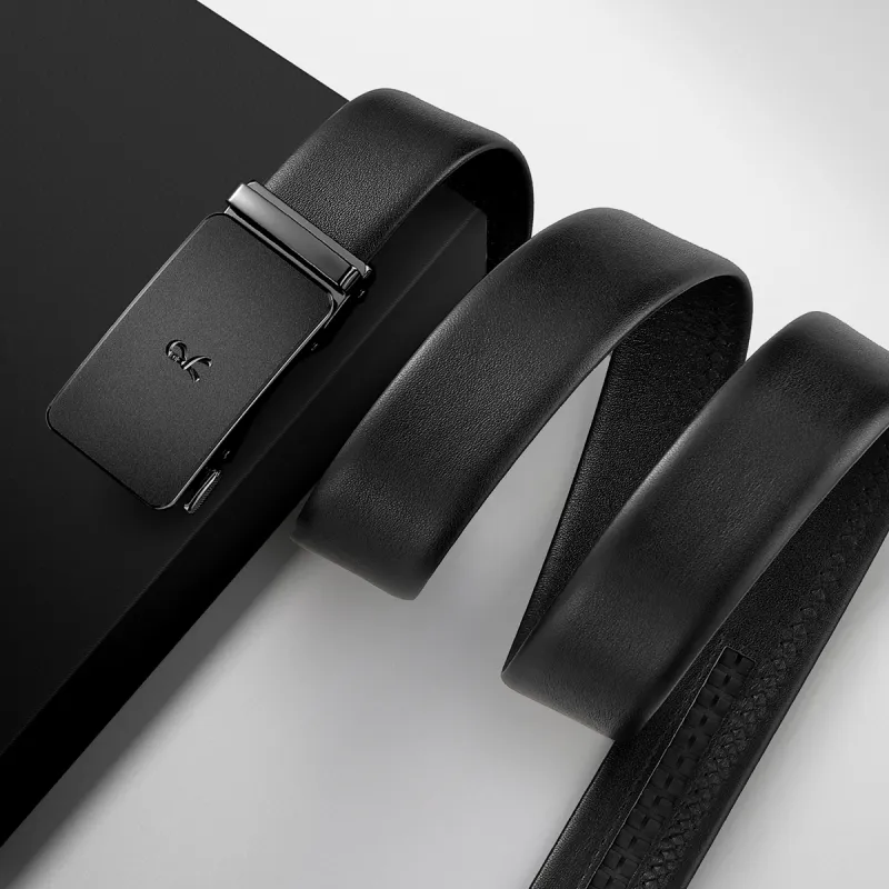 ROBERTA DI CAMERINO Cow Leather Belts Men's Black Width 3.5cm, Free Greeting Card Writing And Photo Printing-5