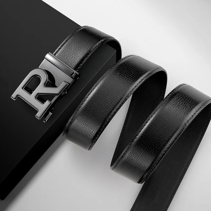 ROBERTA DI CAMERINO Cow Leather Belts Men's Width 3.4CM, Free Greeting Card Writing And Photo Printing-5