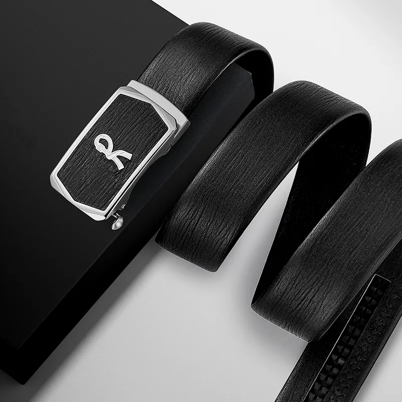 ROBERTA DI CAMERINO Cow Leather Belts Men's Black 3.45CM Writing A Greeting Card And Printing Photos-5