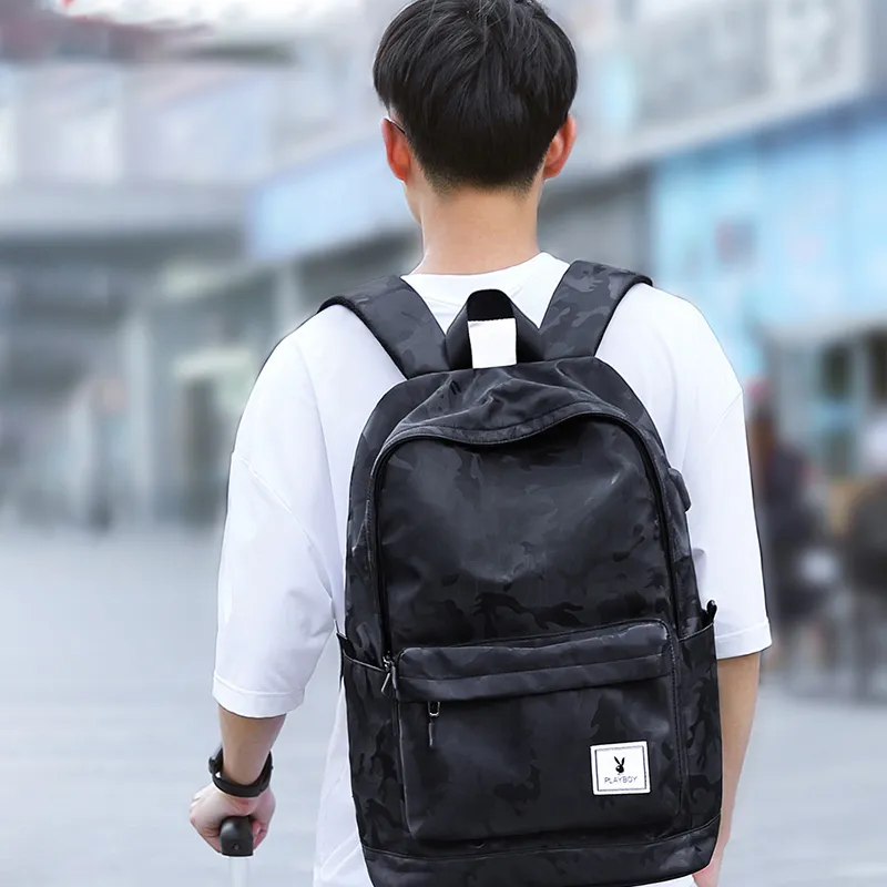 Playboy Backpacks Camouflage Black-5