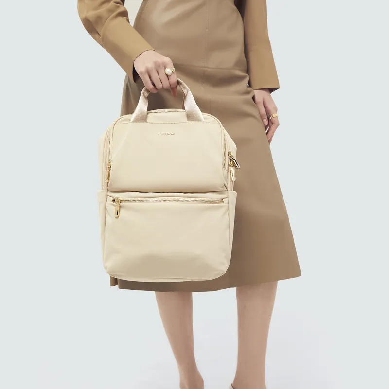 PIERRE CARDIN Fabric Backpack Women's Apricot-3