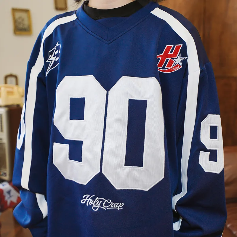 Holycrap Sweatshirt Unisex Navy Blue-5