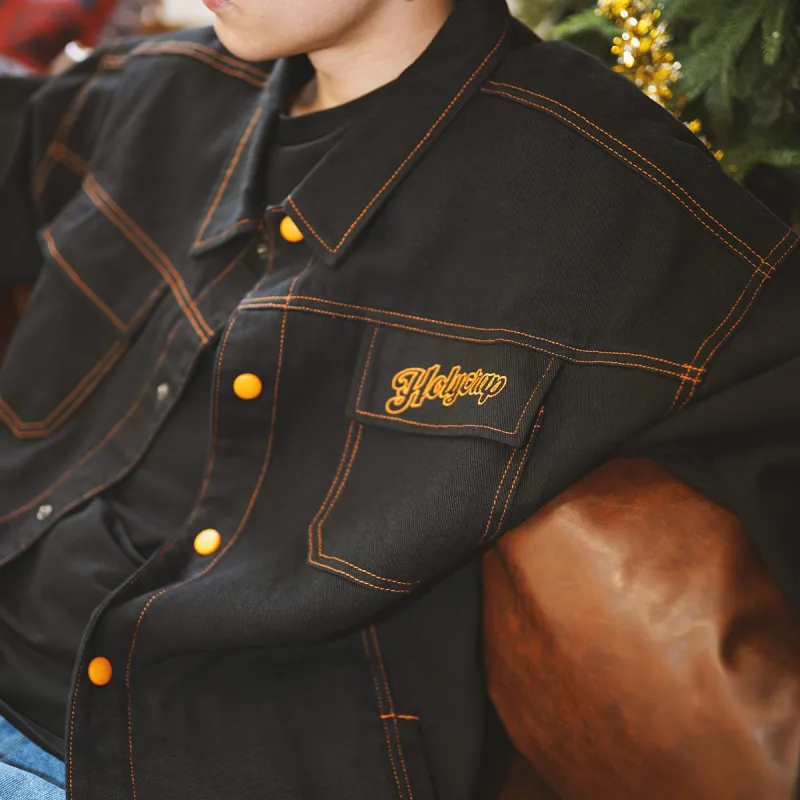 Holycrap Denim Jacket Unisex Black-6