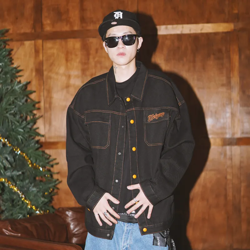 Holycrap Denim Jacket Unisex Black-2