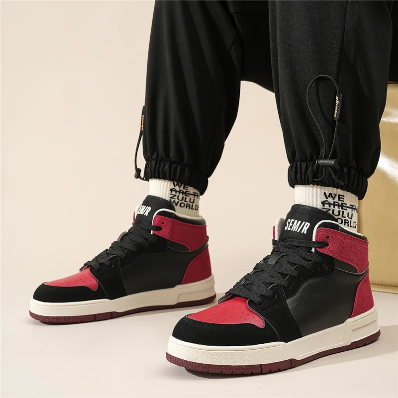 SEMIR Mid-Top Fashion Trend Color Blocking Casual Skateboard Shoes Men's-13