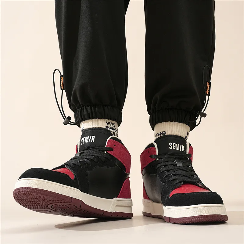 SEMIR Mid-Top Fashion Trend Color Blocking Casual Skateboard Shoes Men's-12