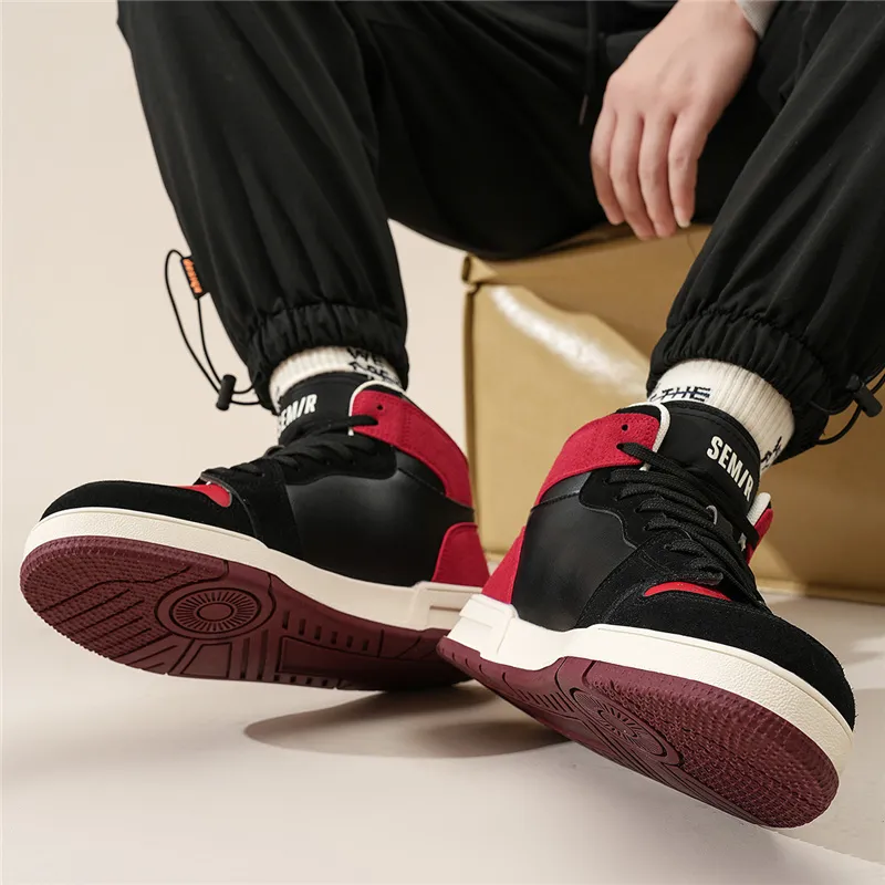 SEMIR Mid-Top Fashion Trend Color Blocking Casual Skateboard Shoes Men's-14