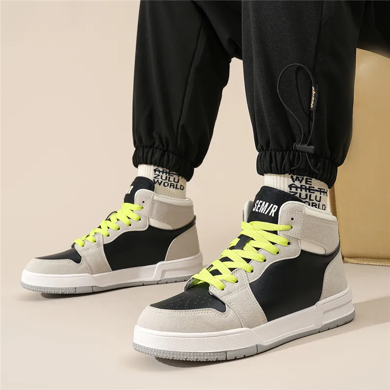 SEMIR Mid-Top Fashion Trend Color Blocking Casual Skateboard Shoes Men's-7