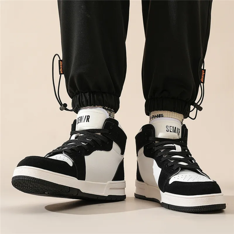 SEMIR Mid-Top Fashion Trend Color Blocking Casual Skateboard Shoes Men's-4