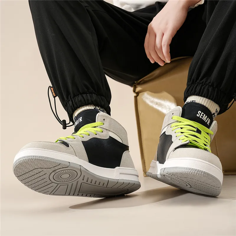 SEMIR Mid-Top Fashion Trend Color Blocking Casual Skateboard Shoes Men's-8